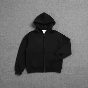 Sweat à capuche unisexe en molleton pour homme, style streetwear, surdimensionné, hip-hop, ample, en molleton français, fermeture éclair, vintage, poids lourd, délavé à l'acide, fermeture éclair - Product Image 3