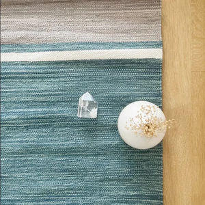 Alfombras de algodón tejidas a mano bohemias respetuosas con el medio ambiente alfombra verde agua alfombra para sala de estar - Product Image 1