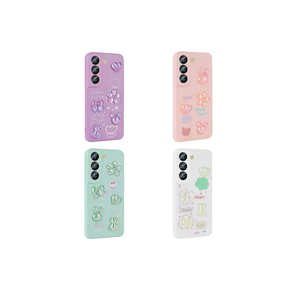 Coque en silicone blanc brillant Netzy pour Samsung Galaxy S21 FE avec motif en relief, protection arrière pour téléphone portable, style INS - Product Image 2