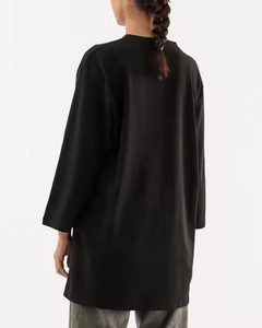 Vente en gros T-shirt en microfibre à logo personnalisé grande taille en coton surdimensionné lourd avec fermeture à glissière bon fabricant OEM - Product Image 2