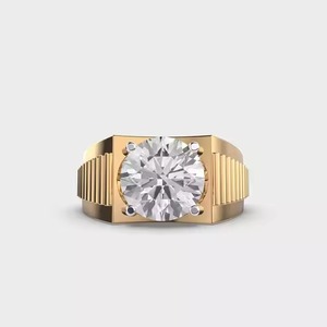 14K oro trenzado 3ct Lab Grown Thin Cluster diamante compromiso anillo de bodas hombres lujo Día de San Valentín joyería anillos finos - Product Image 1