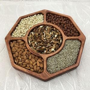 Vente chaude fait à la main planche en bois plateaux de forme ronde plateau de service en acacia plateau de fromage en bois fruits secs séchés - Product Image 4