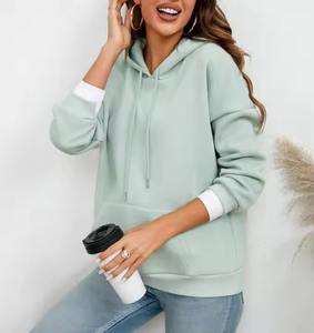 Sweat-shirt à capuche pour femme, personnalisé avec logo OEM, en coton 100% tissé, chaud, avec logo imprimé sur le devant, coupe oversize, idéal pour l'été - Product Image 3