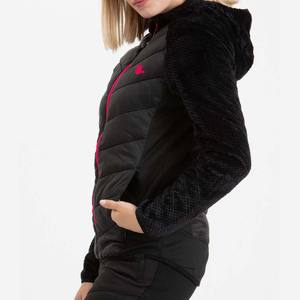 Veste hybride streetwear d'hiver en gros pour femmes, fermeture éclair, coupe ajustée, légère, rembourrée, col montant, coupe-vent - Product Image 2