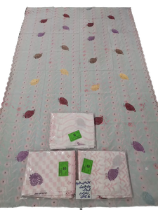 Châle long en voile de coton brodé floral pour femme, respirant, doux, scintillant métallique, idéal pour les soirées et les tenues décontractées ou traditionnelles - Product Image 6