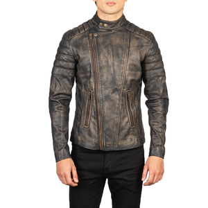 <b>Men</b> Winter <b>Jacket</b> Vintage Discolored PU Leather Streetwear Fashion <b>Jacket</b> Windproof Casual Customized Winter <b>Jacket</b> - Product Image 3