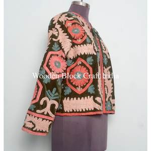 Chaqueta Corta Suzani de Terciopelo Bordado de Algodón de Primera Calidad, Estilo Bohemio, Clásica y Elegante, Superventas 2025 - Product Image 4
