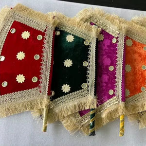 Abanicos de Terciopelo Elegantes para Recuerdos de Boda, Mehndi/Sangeet/Boda/Shaadi/Decoración de Boda Punjabi - Product Image 1
