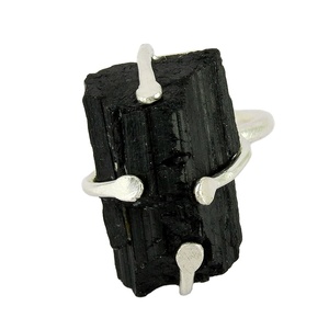 Superbes bagues en argent sterling 925 avec onyx noir, style bohème chrétien, bijoux de mariage et d'anniversaire, plaqué argent - Product Image 1