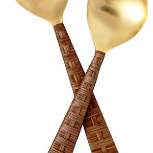 ชุดช้อนโลหะสำหรับรับประทานอาหารในครัวชุดเสิร์ฟสลัดหวายเซลแอนเดียทำจาก2ชิ้นในอินเดีย - Product Image 5