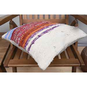 Multicolor 18x18 Inch Wool Kilim Patchwork Pillow Rustic Design with Vintage <b>Leaves</b> Print Woven Decorative <b>Cushion</b> for Bedding - Product Image 4