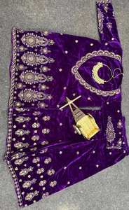 Designer 2025 femmes Sexy velours Bollywood Fusion Salwar Kameez broderie paillettes fantaisie haut bas fête porter pour indien - Product Image 4