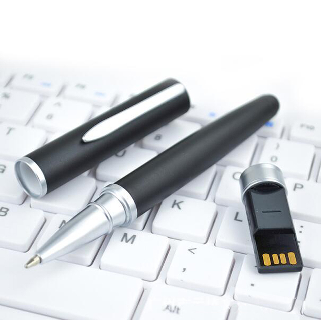 NM-078 JR Brand 3-in-1 USB Flash Drive Metal Ball Pen with Custom Logo 1.0mm Writing Width-8GB/16GB/64GB