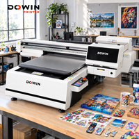 Printer UV Flatbed Presisi Tinggi Industri 6090 3 Printhead Resolusi Tinggi Respon Cepat untuk Cetak Akrilik Kayu Kaca Logam