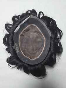 Prothèse capillaire bouclée pour homme en cheveux humains mono-base australiens - Cheveux Remy bruts d'Alibaba - Product Image 6