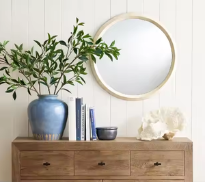 Espejo de pared, patrón moderno, baño, pared, hogar, decorativo, hecho a mano, hueso, artesanía de media luna - Product Image 2