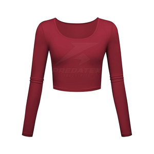 เสื้อครอปท็อปผู้หญิงขายดีสำหรับใส่กลางแจ้ง ผ้าฝ้าย 100% ระบายอากาศได้ดี เป็นมิตรกับสิ่งแวดล้อม แฟชั่นทุกฤดูกาล - Product Image 1