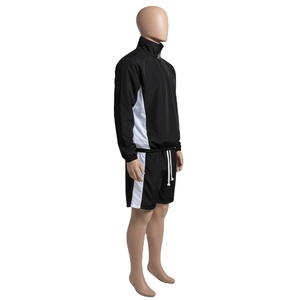 Conjunto Deportivo de Dos Piezas para Hombre con Logotipo Personalizado, Chaqueta Cortavientos y Pantalones Cortos de Poliéster para Otoño, Tallas Grandes - Product Image 3