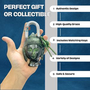 Bouddha Cadenas Traditionnel En Laiton Doré Nouveau Design Cadenas Avec 2 Clés Porte Principale Porte D'armoire Cadenas De Sécurité Moderne LC-51 - Product Image 6