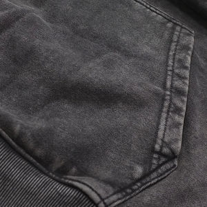 2025 nouveau personnalisé hommes surdimensionné Boxy Streetwear en détresse recadrée français éponge acide lavage fermeture éclair strass bases à capuche - Product Image 3