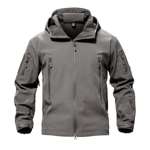 Vestes de plein air softshell personnalisées pour la saison d'hiver, vêtements de sport imperméables en polyester et nylon avec col montant et fermeture à glissière - Product Image 6