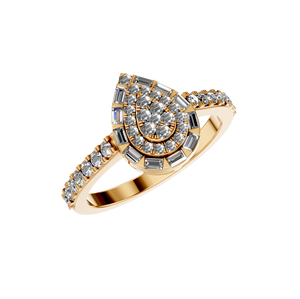 Bague élégante en or 14 carats avec diamant cultivé en laboratoire, conception personnalisée, bague de fiançailles unique fabriquée en usine en Inde certifiée IGI fine OEM - Product Image 6