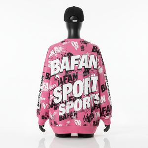 Sudadera Extra Grande para Mujer, Felpa de Algodón, 320 GSM, Estampado Completo, Diseño Gráfico Atrevido, Impresión Serigráfica, Logotipo Personalizado, Sudaderas Transpirables para Mujer - Product Image 2