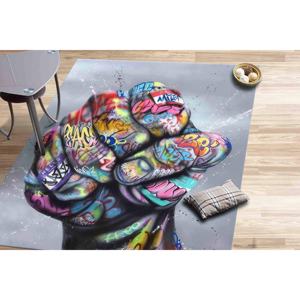 Tapis Graffiti Fist : Art Moderne, Tapis Antidérapant, Tapis Fin Non Tissé - Product Image 1