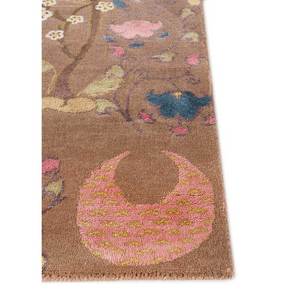 พรมไหมพรมถักมือสีเบจและสีน้ำตาลลายดอกไม้สำหรับบ้านและรถยนต์ สำหรับห้องนั่งเล่นและทางเดิน - พรมจาอีปุร์ ผลิตภัณฑ์ ZA - Product Image 4