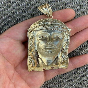 Hip Hop Iced Out Jesus Pendant Necklace Rhodium Plated on 925 Sterling Silver with <b>Large</b> Moissanite <b>Stones</b> Luxury Men's Jewelry - Product Image 3