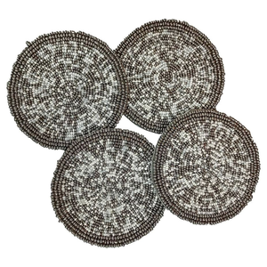 Round Shaped Multi <b>Beaded</b> Embroidery <b>Coasters</b> Handcrafted \glass Beads <b>coaster</b> From India Handmade - Product Image 6