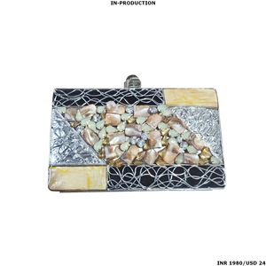 Handmade Luxury Brass MOP Clutch Bag Mother Pearl Designer Purse Tassel Envelop <b>Box</b> Patterns for Weddings Parties Formal Events - Product Image 5