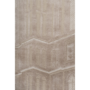 Alfombras Khidki Beige y Marrón con Patrón Geométrico, Tejidas a Mano con Lana y Seda de Bambú, 10 mm de Grosor, para el Hogar, Pasillo, Dormitorio-LRB-1818 - Product Image 3