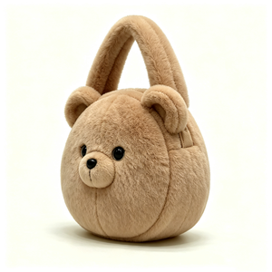 customized <b>Cute</b> teddy <b>bear</b> plush bag,Light brown <b>bear</b> plush handbag,Round <b>bear</b> plush bag,Plush <b>bear</b> handbag with rope handles - Product Image 5
