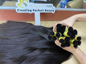 Venta de hasta 5% de cabello humano vietnamita crudo Color Natural Extensiones de cabello a granel liso natural Cutícula alineada Kinmade en Vietnam - Product Image 5