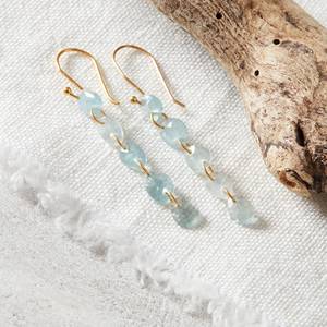 Últimos pendientes de plata de ley con estilo personalizables aguamarina natural en forma de guijarro piedra preciosa joyería fina regalo para mujeres - Product Image 1