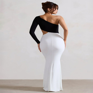 เดรสสไตล์ตะวันตกของผู้หญิงเดรสเอวผ้าหรูหราสง่างามลำลองมีแขนเสื้อพอง - Product Image 5