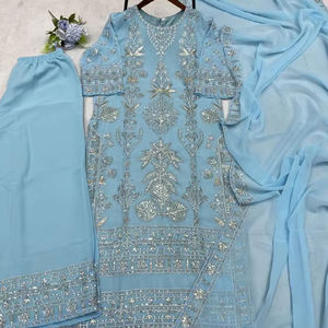 Conjuntos de Kurta de Algodón Vintage para Niñas, Listos para Usar, Estilo Indio Pakistaní, Top con Pantalón y Dupatta - Product Image 1