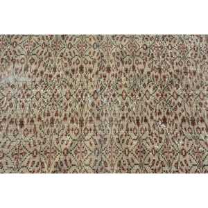 4x8.5 ft Turkish Vintage Rug, Area Rug, <b>Brown</b> Red Abstract <b>Wool</b> Rug - Product Image 5
