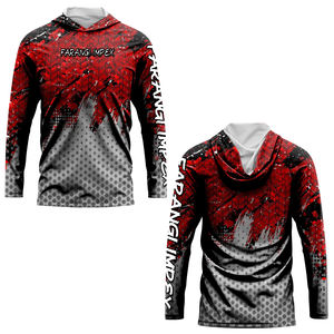 Hood Fishing Shirts Summer Hoodie UPF50 + Manga larga Hombres Performance Fish Wear Outdoor Anti-uv Angler Jersey que absorbe la humedad - Product Image 3