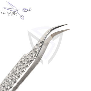 Hot Picks Logo Lash Applicator Pince à épiler Beige Extension de cils Pince à épiler Top Vente Acier inoxydable Durable - Product Image 3