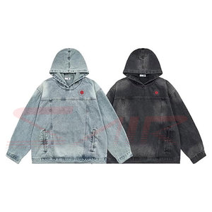 Sudadera con Capucha Extra Grande para Hombre, 100% Algodón, con Logotipo Personalizado, Lavado Ácido, Resistente al Viento, Ecológica, de Manga Larga, Estilo Urbano - Product Image 2