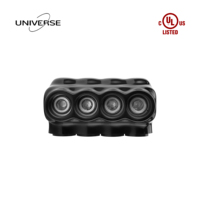   Connecteur de câblage isolé noir à 4 ports, raccord mécanique à double entrée pour fils de cuivre et d'aluminium de 4 AWG-500 Kcmil