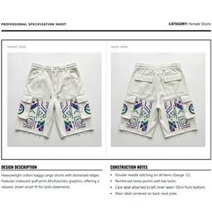 Shorts Cargo de Algodón Grueso de Cintura Alta Ecológicos Personalizados para Mujer, Jorts de Estilo Urbano, Corte Regular, Pantalones Cortos Desgastados - Product Image 6
