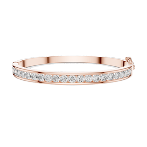 3.465 CT Lab Diamond <b>Bangle</b> <b>Bracelet</b> Round Brilliant Cut 10KT, 14KT, 18KT Gold & 925 Silver Rose, Yellow, White Gold - Product Image 1