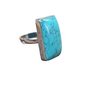 ของขวัญสำหรับ925เทอร์ควอยซ์ของเธอแหวนเงินสเตอร์ลิงเครื่องประดับหรูหราแหวนพลอยเทอร์ควอยซ์สีฟ้าสำหรับเดือนธันวาคม - Product Image 1