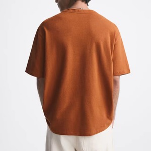 Camiseta de cuello redondo de gran tamaño para hombre con logotipo personalizado de alta calidad Hombro caído Poliéster/Algodón Longitud larga - Product Image 2