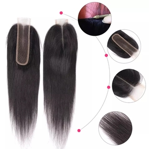Cabello humano liso tipo 2x6 de 24 pulgadas con cierre de encaje de Vietnam, pelo vietnamita crudo de alta calidad a la venta - Product Image 3