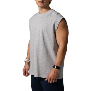 Camiseta sin mangas para hombre, ropa deportiva, estilo gimnasio, verano, corte stringer, chaleco con aberturas, para entrenamiento, correr, cuello redondo, largo, oversize - Product Image 2