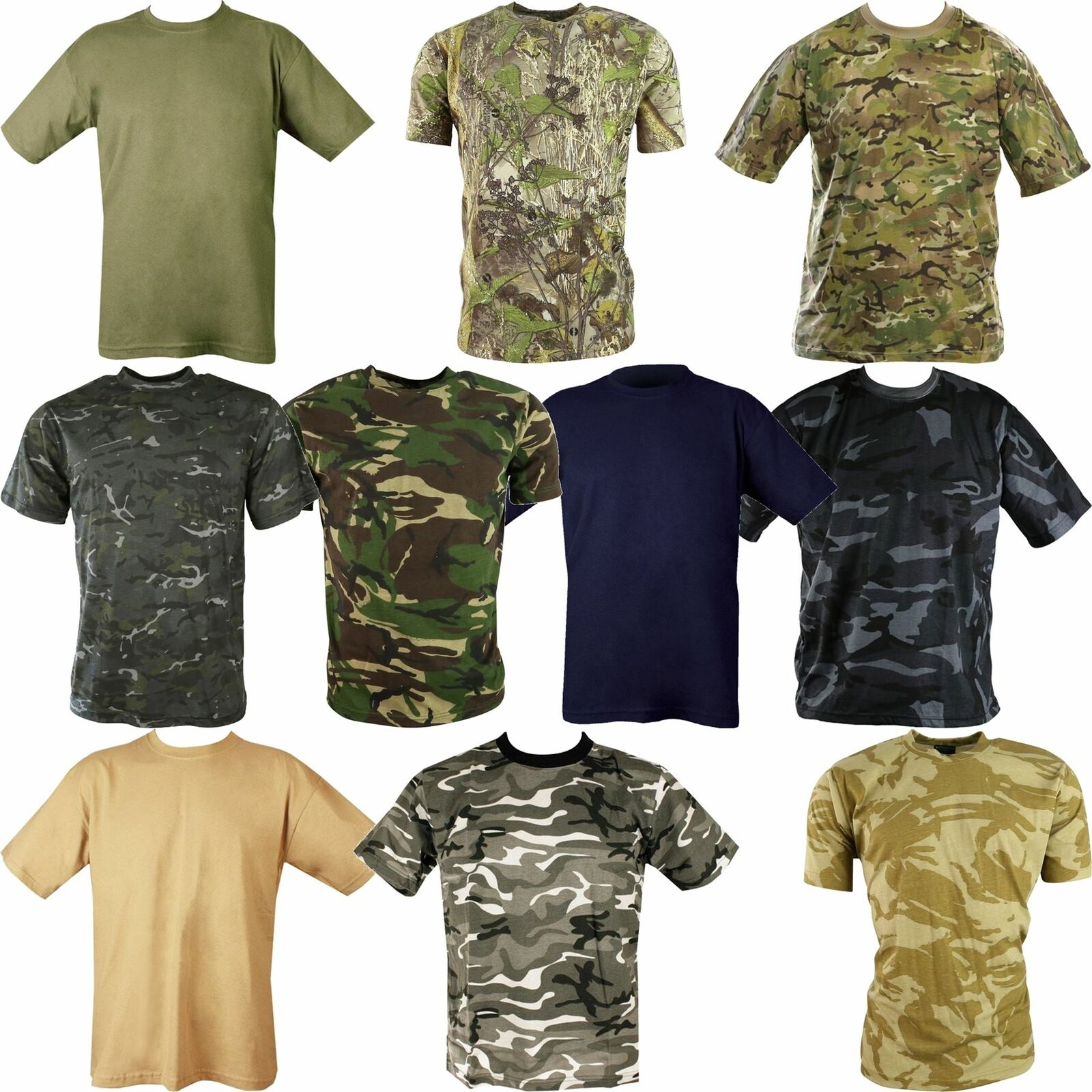 Wholesale custom print 100% cotton mens camo t shirt camouflage shirts